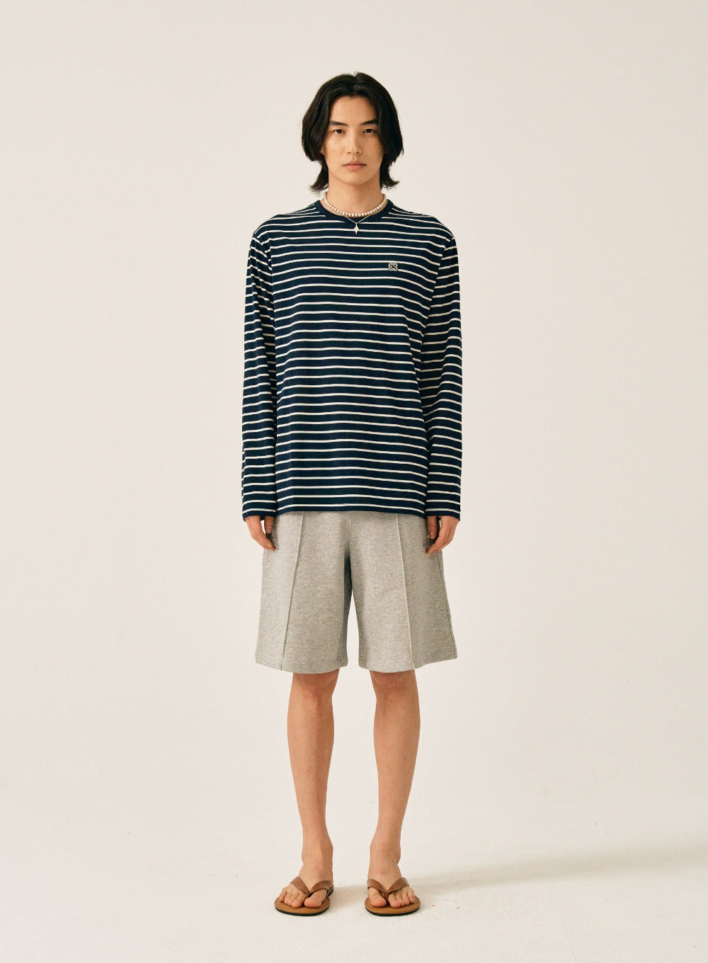 [satur] Teo Cotton Bermuda Pants - Melange Gray