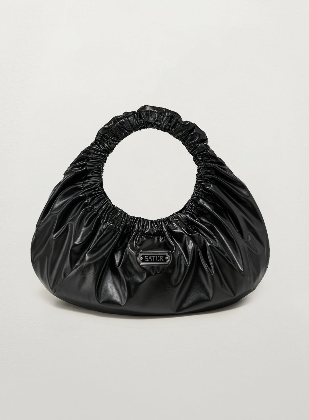 [satur] Scrunchie Medium Shoulder Bag - Black