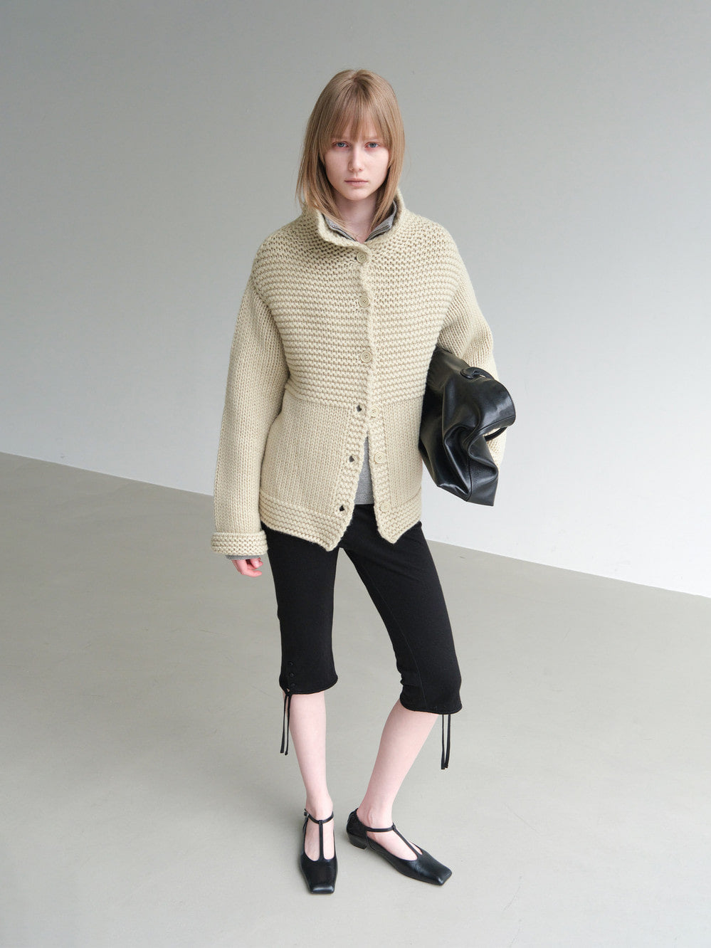 Low Classic Heavy Knit Cardigan Lime