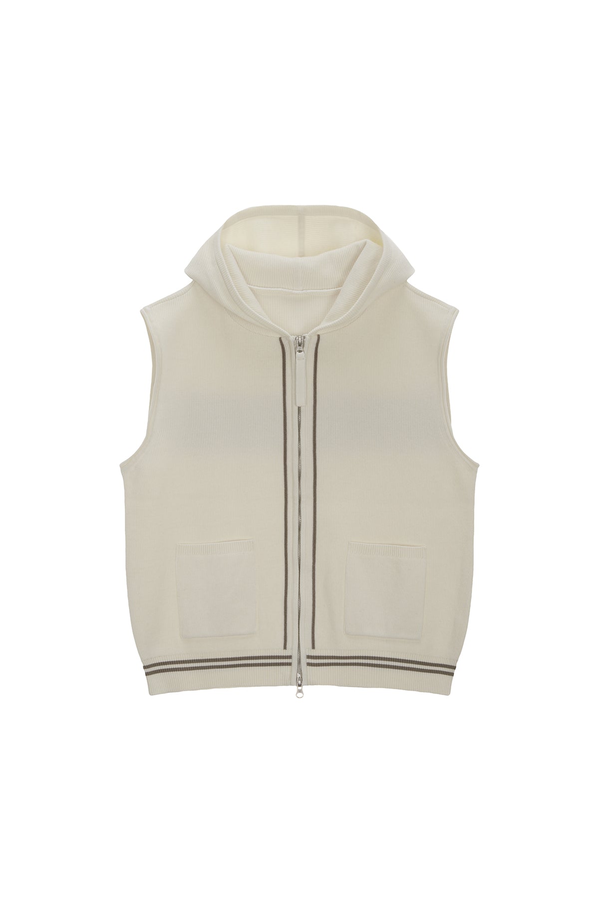 [matinkim] HOODY LOGO KNIT VEST FOR MEN IN IVORY