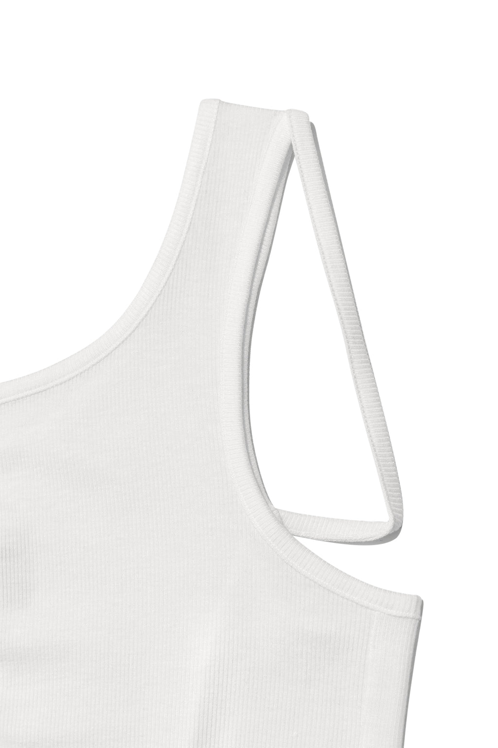 Matinkim Unbalance Tuck Sleeveless Top IN White