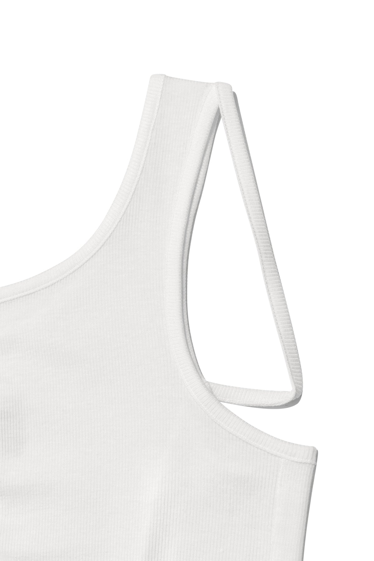 Matinkim Unbalance Tuck Sleeveless Top IN White