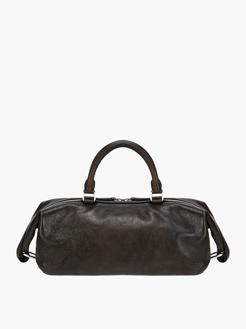 Margesherwood Dumpling EW Tote brown+black two-tone cracked