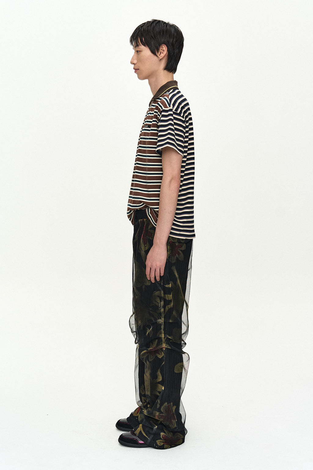 Andersson Bell Stripe Layered Collar T-Shirt
