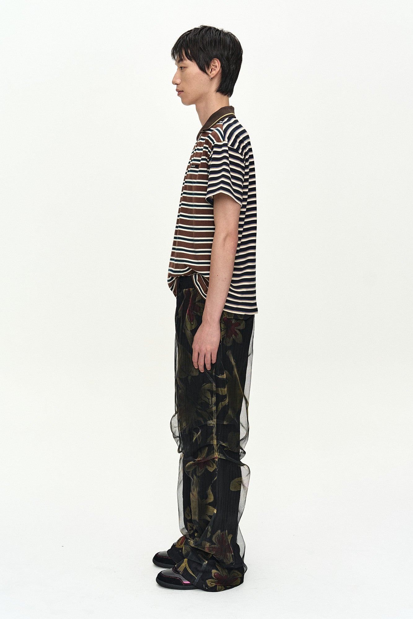 Andersson Bell Stripe Layered Collar T-Shirt