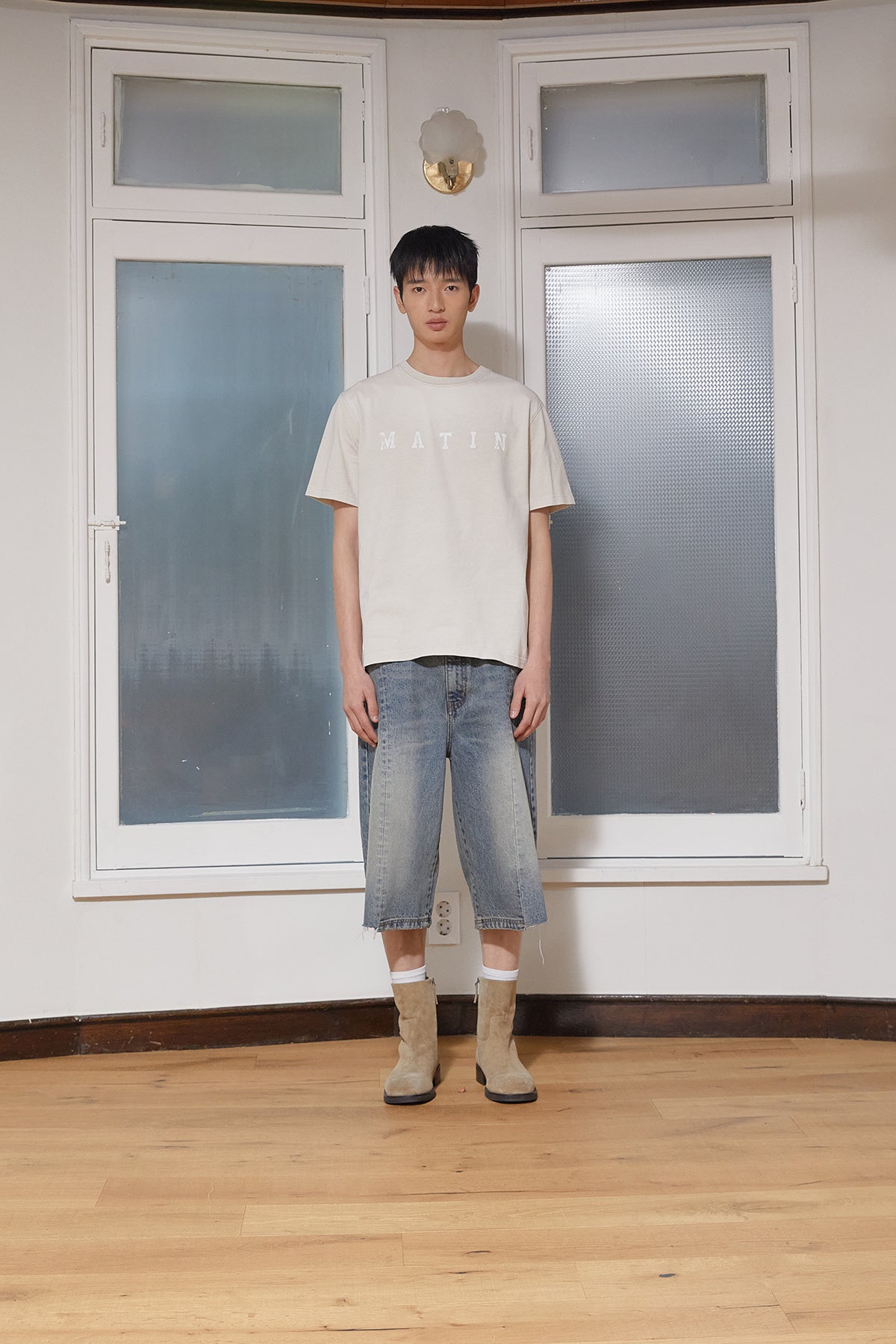 Matinkim Dying Point Logo Top For Men IN Ivory