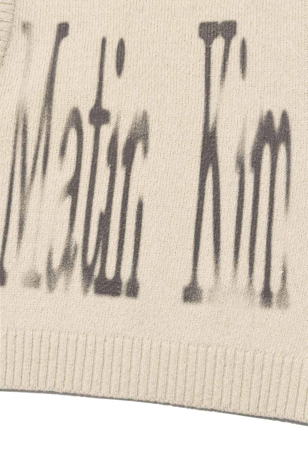 [matinkim] BIG LOGO PRINTING KNIT VEST IN BEIGE