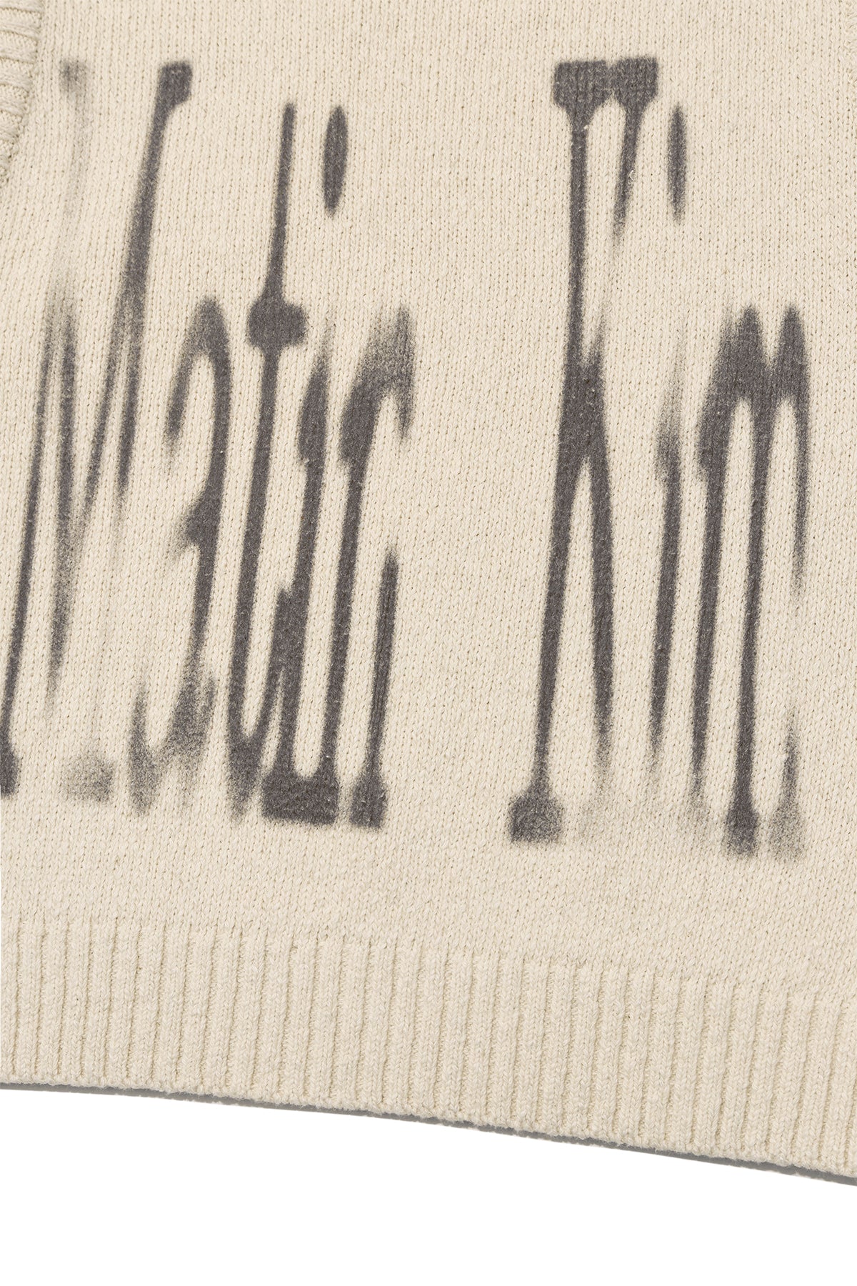 [matinkim] BIG LOGO PRINTING KNIT VEST IN BEIGE