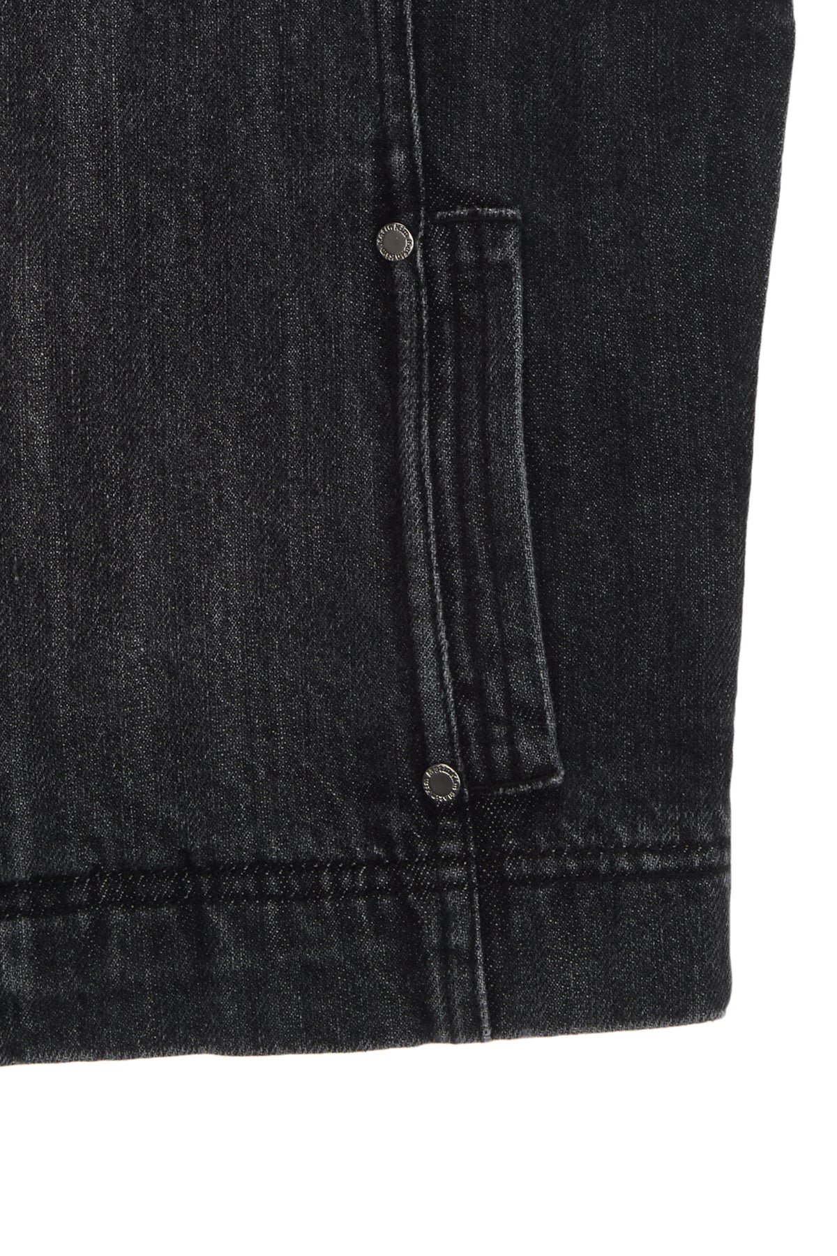 [matinkim] SLIM ZIP UP DENIM VEST IN BLACK