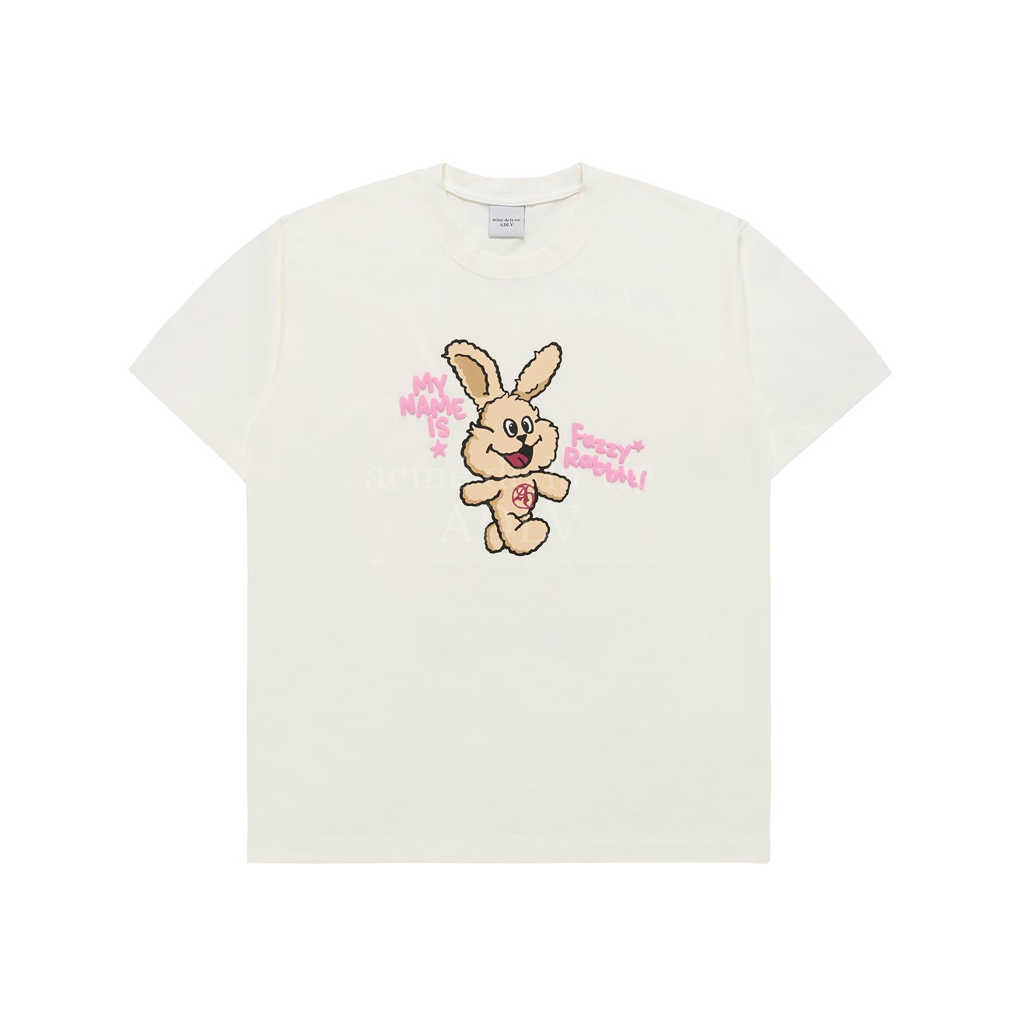 MY NAME IS FUZZY RABBIT SHORT SLEEVE T-SHIRT CREAM