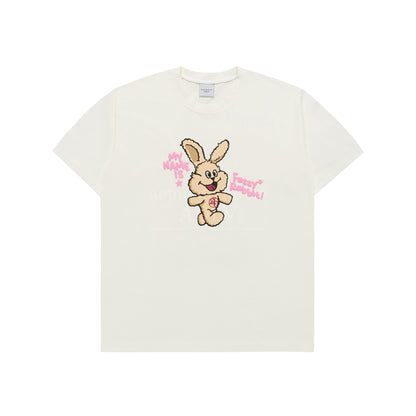 MY NAME IS FUZZY RABBIT SHORT SLEEVE T-SHIRT CREAM