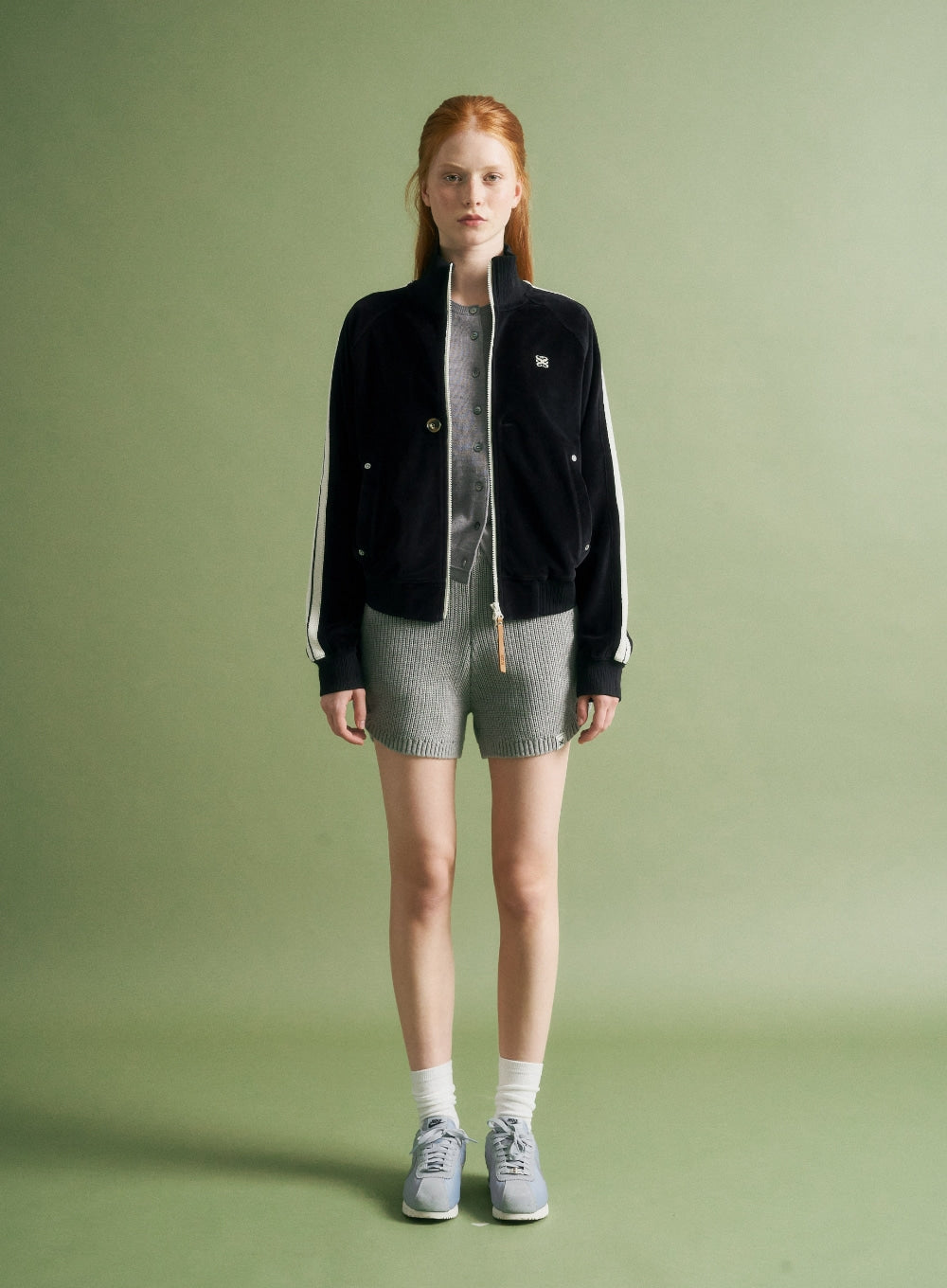 [satur] (W) Cashmere Blend Knit Shorts - Melange Gray