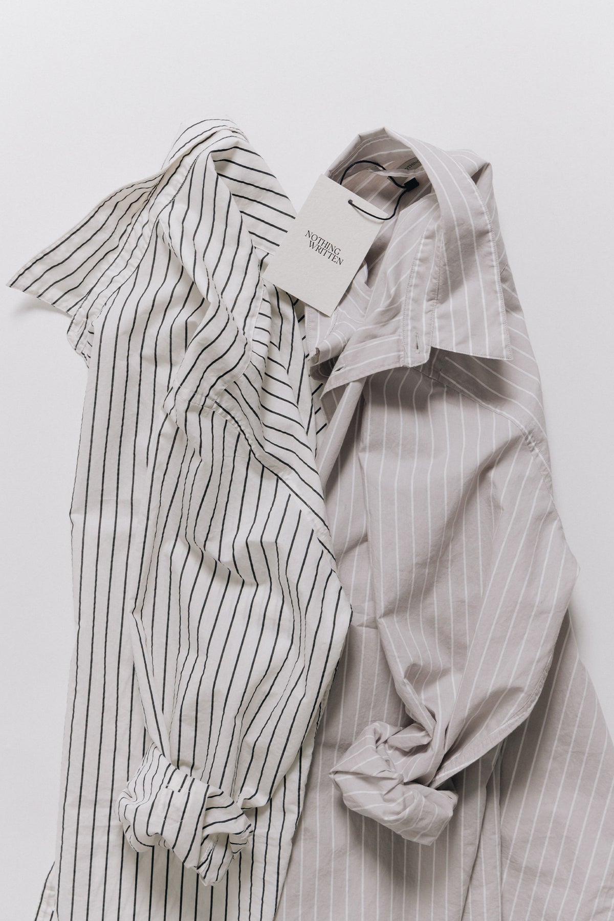 Nothing Written Poplin stripe shirt (Black stripe, W)