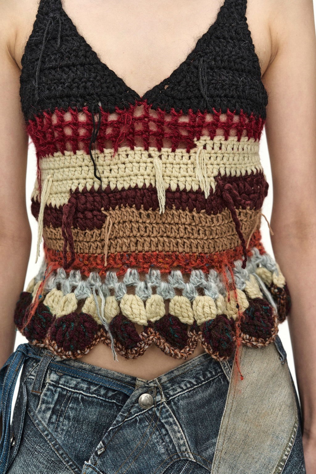 Andersson Bell Hand-Crocheted Ruffle Hem Top