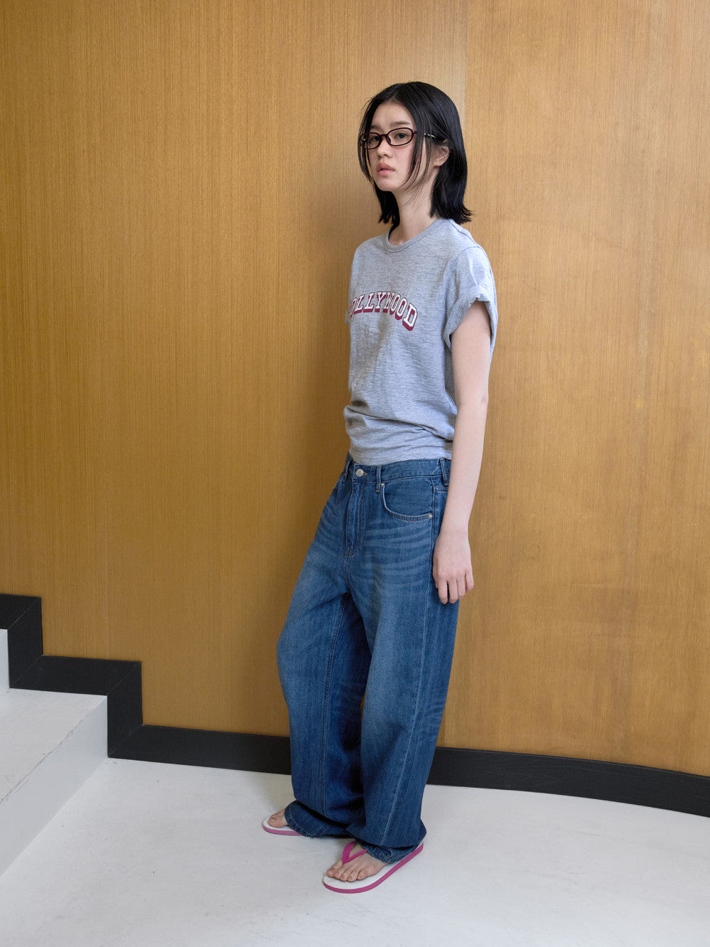 Low Classic Hollywood Basic Tee Melange Grey