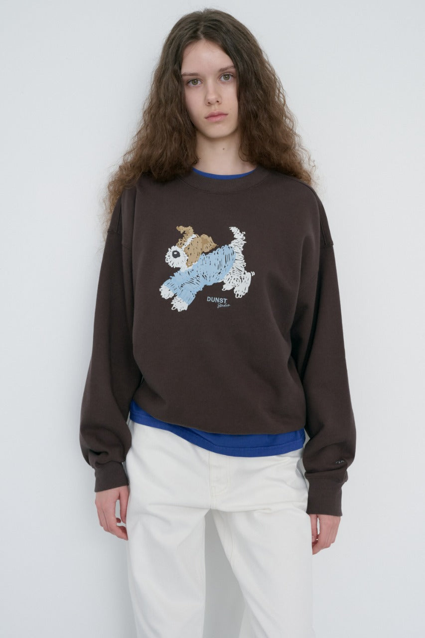Dunst Unisex Puppy Sweatshirt Brown