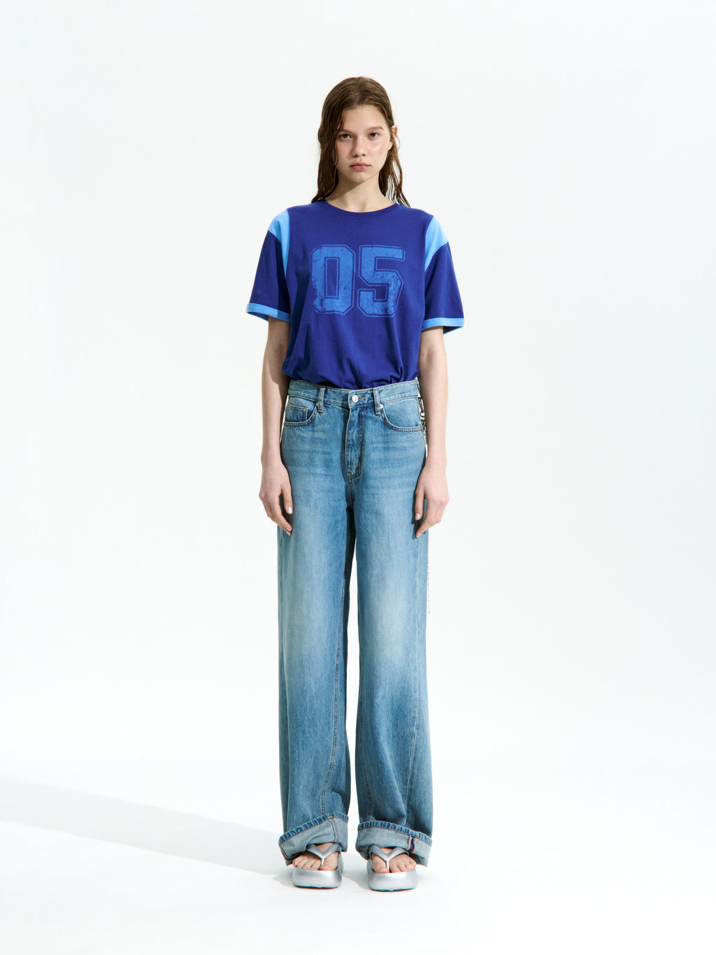 [Low Classic] Trimming 05 T-Shirt_Blue