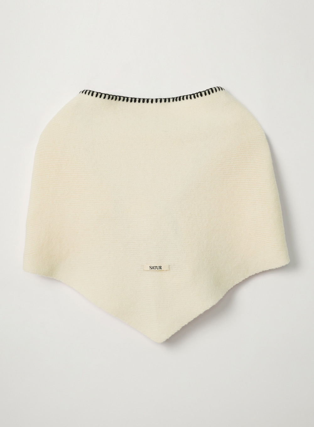 [satur] Knit Shawl Cape - Cream