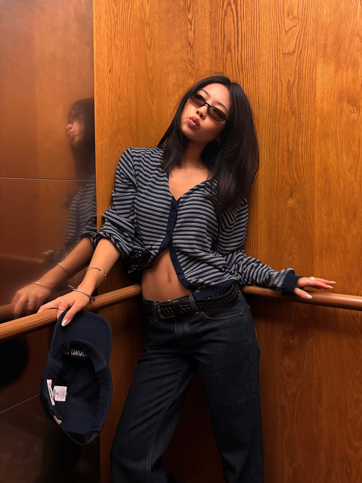 GLOWNY G Summer Breeze Cardigan (Navy)