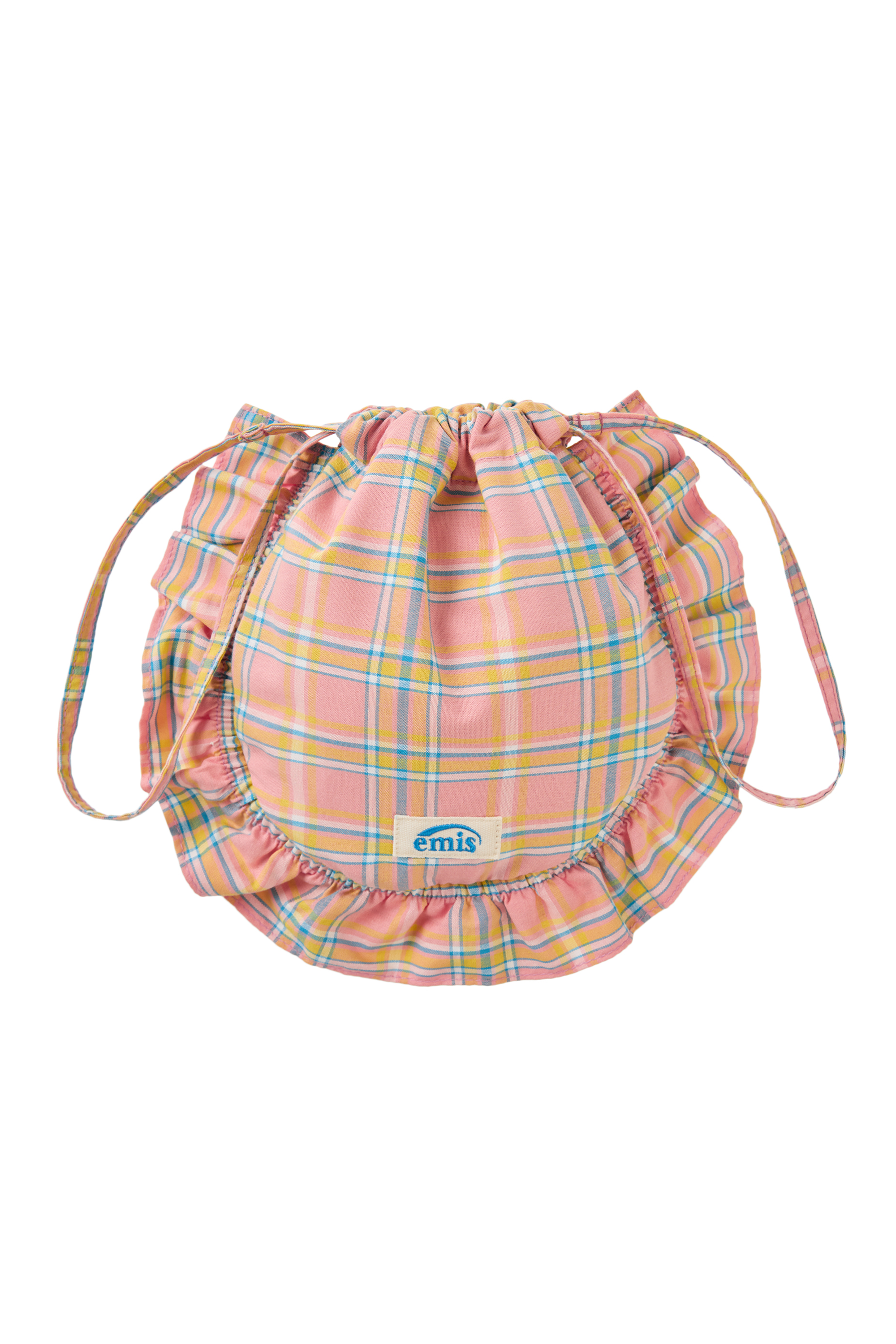 CHECK STRING ECO BAG-PEACH