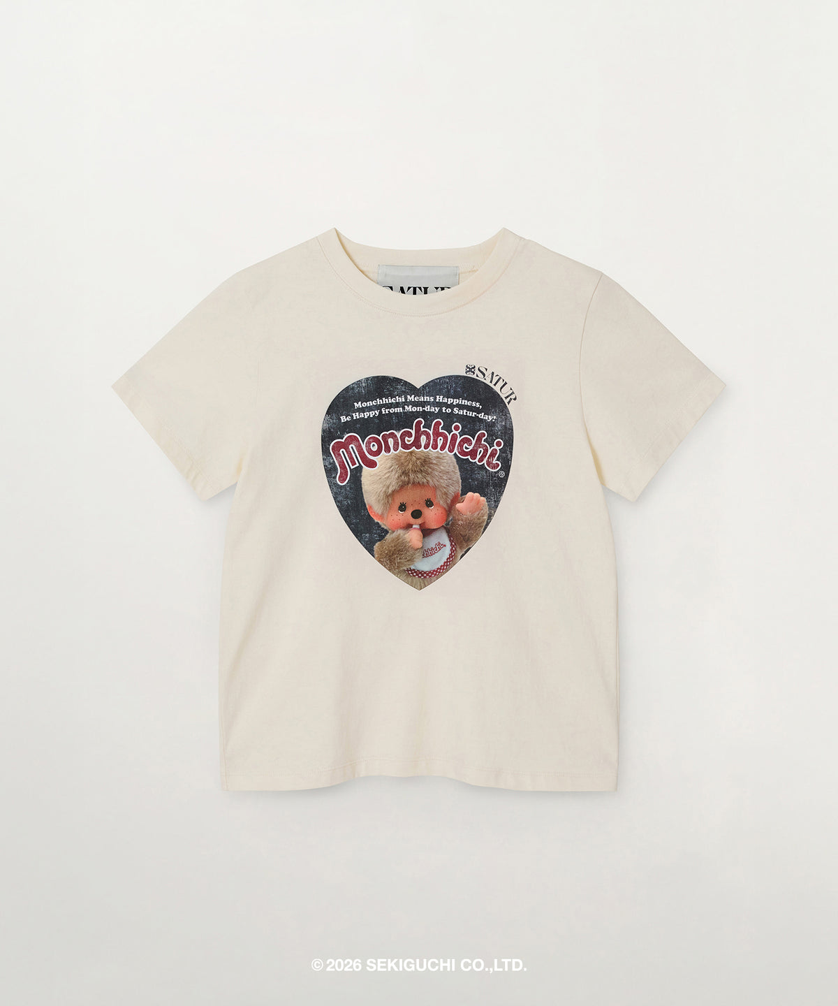 Satur (W) Satur X Monchhichi Saturday Mood T-Shirt - Cream