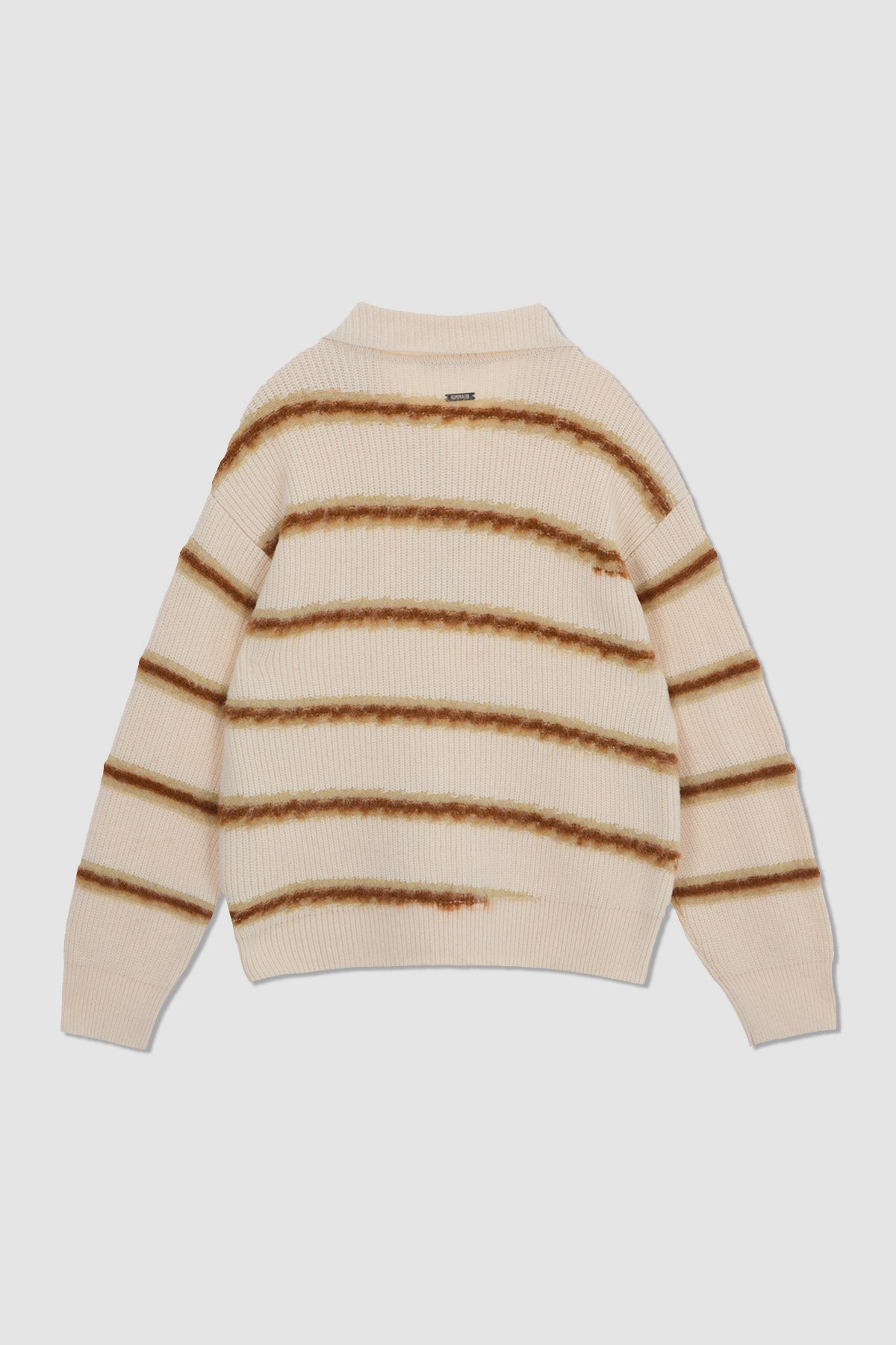 Matinkim Hairy Stripe Pique Knit Top IN Ivory