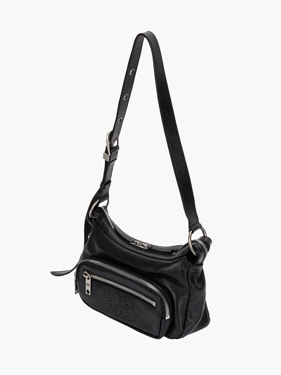 Margesherwood Outpocket Hobo Mini black glossy plain