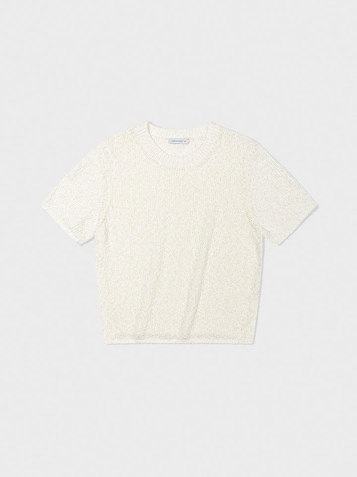 Low Classic Wave Mini Sweater Off White