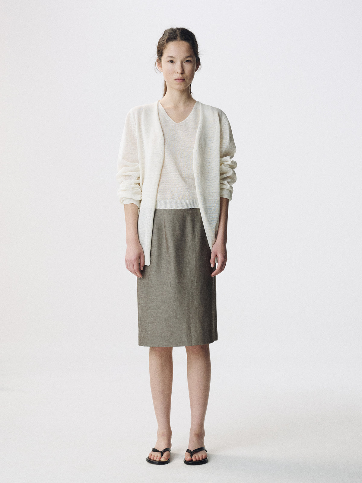 Nothing Written Cosi sleeveless knit top (set) (Pearl white)