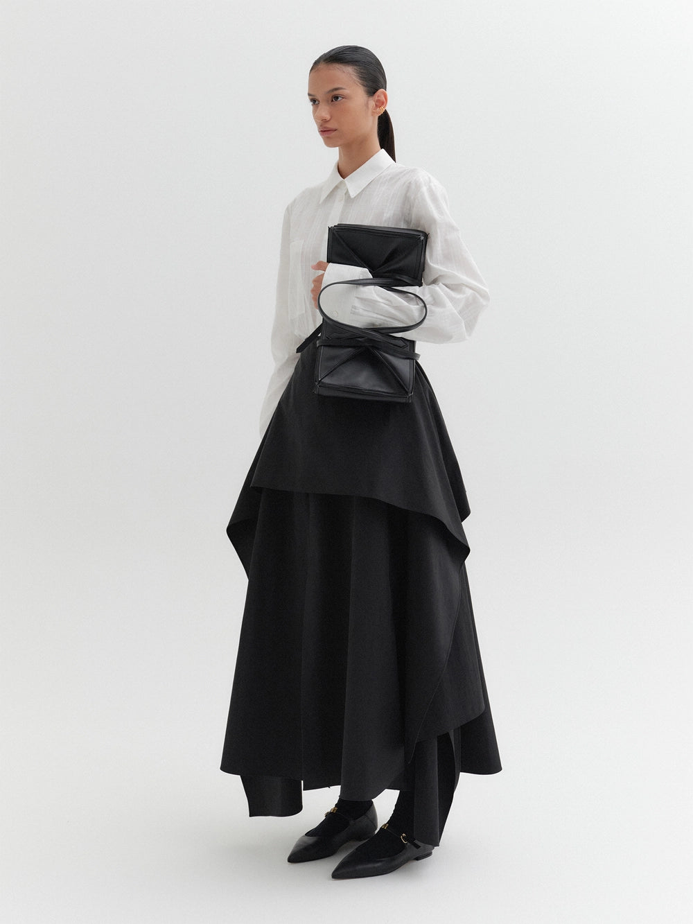 EENK Layered Long Skirt - Black