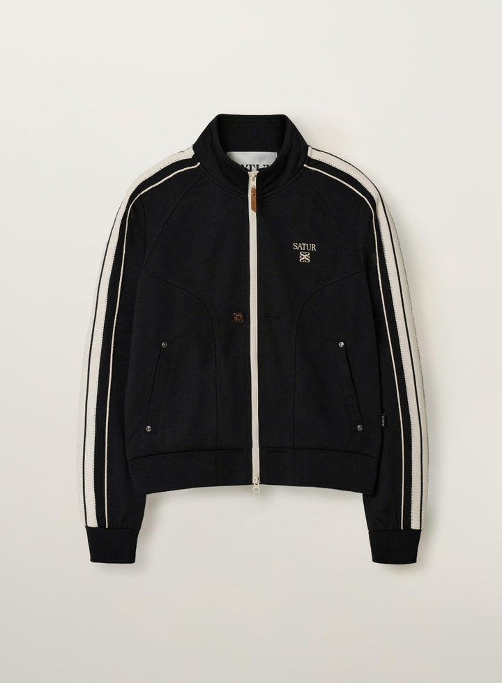 Satur Essential Lawton Track Zip-up Jacket - Black