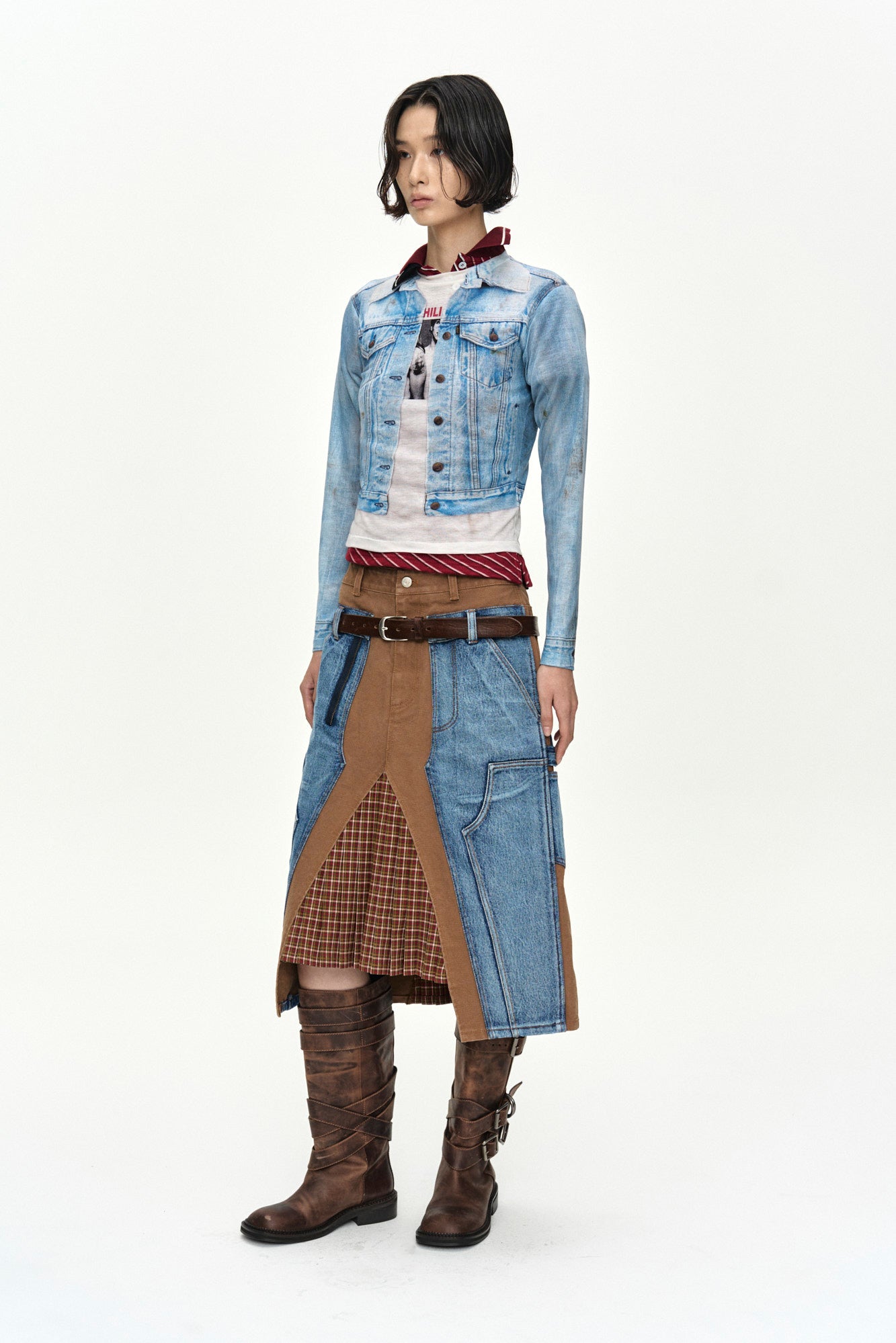 Andersson Bell Unisex Denim Jacketed Trompe-L’Oeil L/S T-Shirt