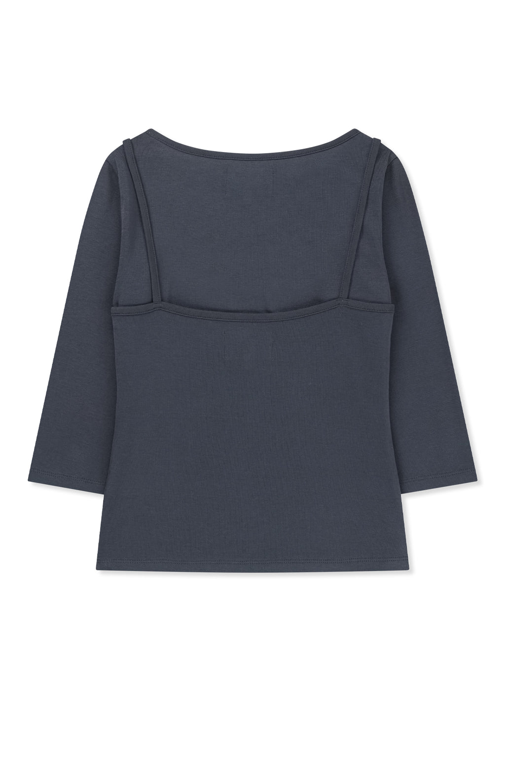 [matinkim] 3/4 Sleeve Top & Tank Layered Set IN Smoke Blue