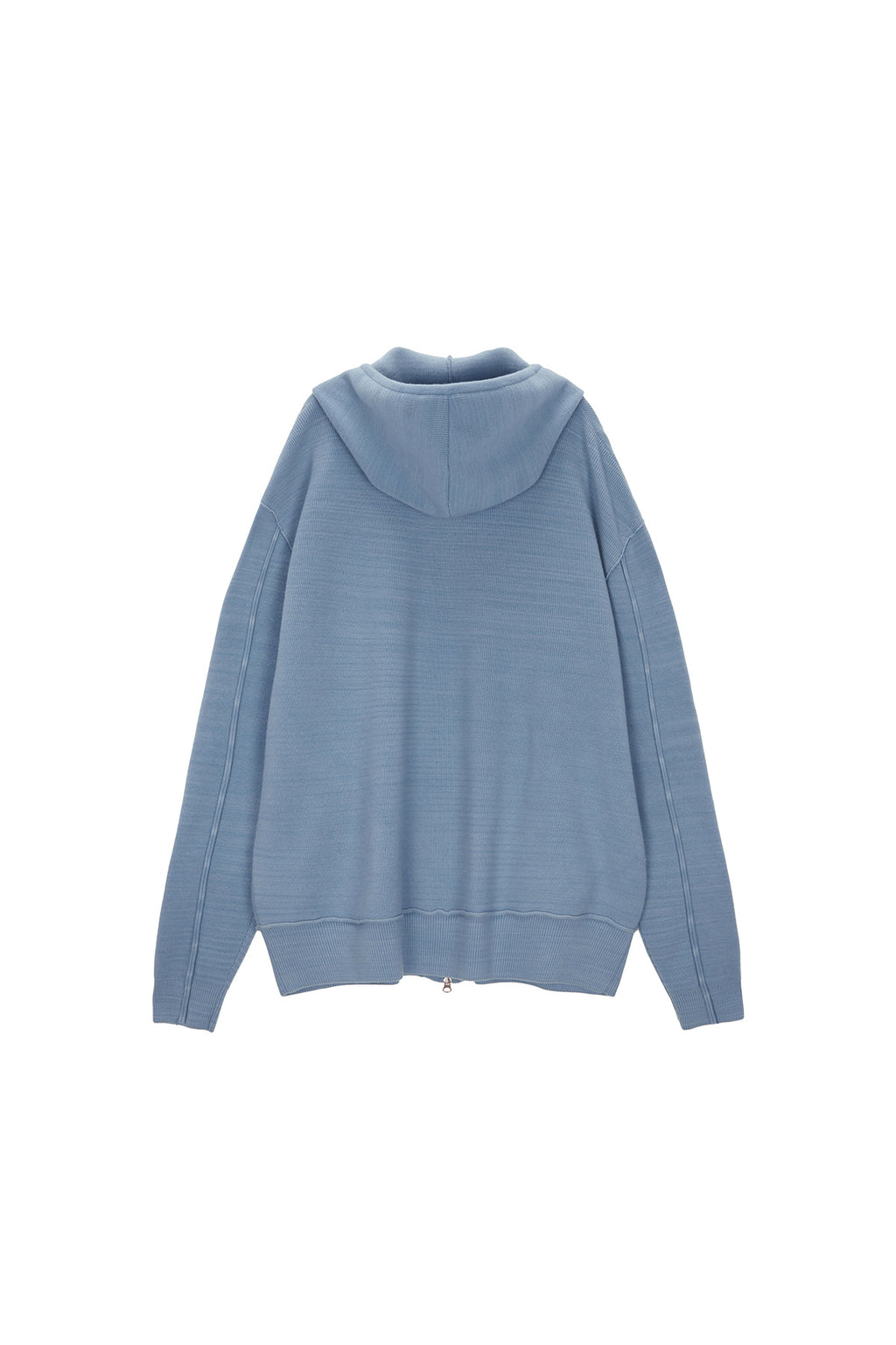 Matinkim Ribbed Knit Hoody Zip UP For Men IN Sky