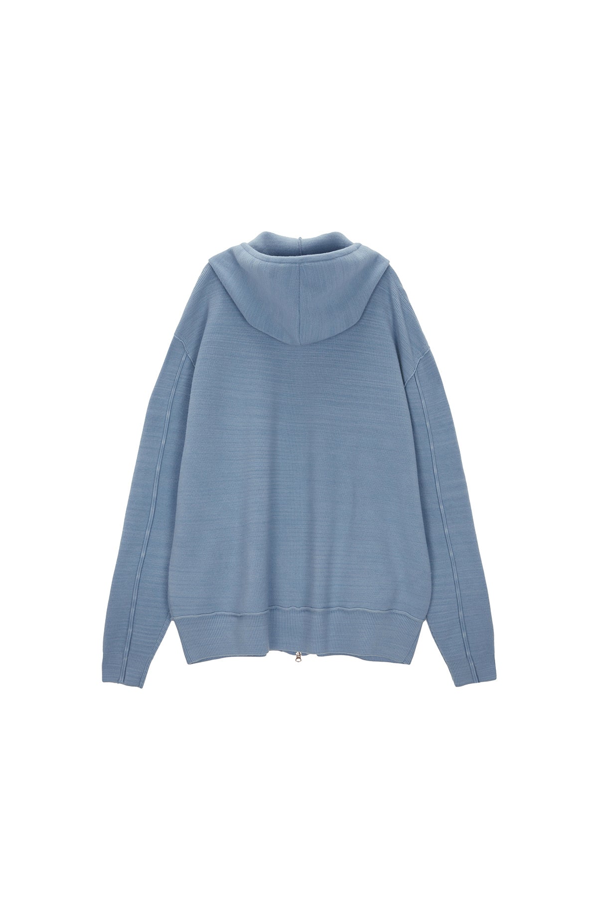 Matinkim Ribbed Knit Hoody Zip UP For Men IN Sky