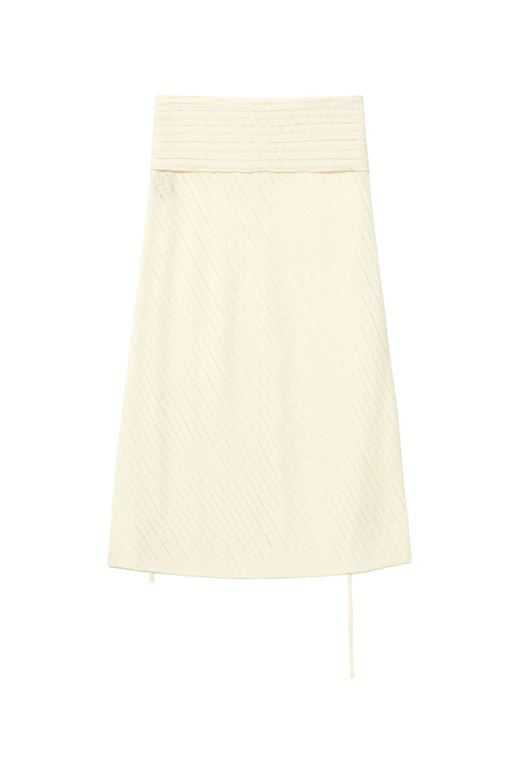 [matinkim] FOLDOVER LAYERED MAXI WRAP SKIRT IN IVORY