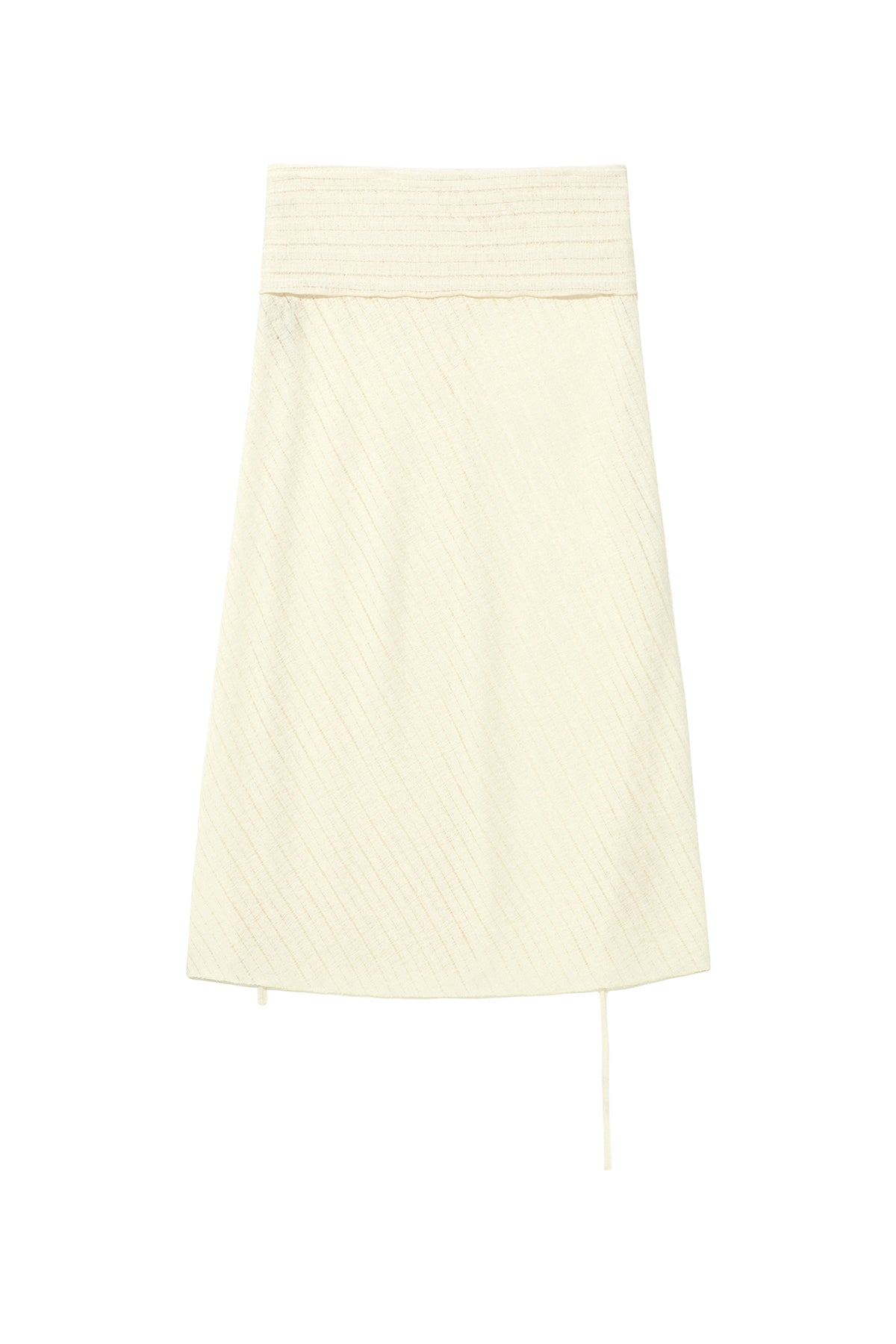 [matinkim] FOLDOVER LAYERED MAXI WRAP SKIRT IN IVORY