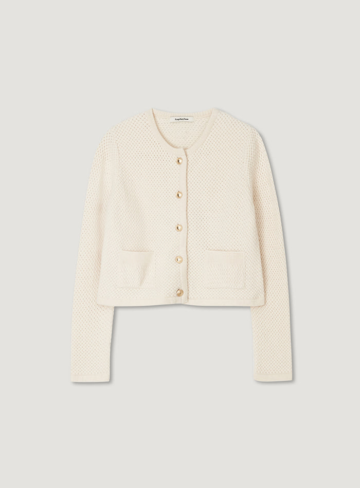 Mango Maniplease Letter Gold Cardigan
