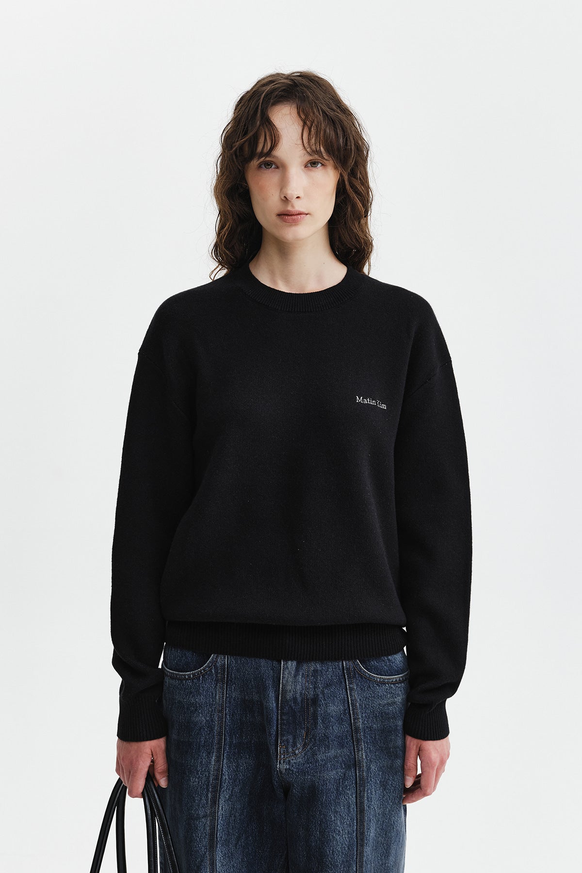 Matinkim Calligraphy Back Logo Knit Pullover IN Black