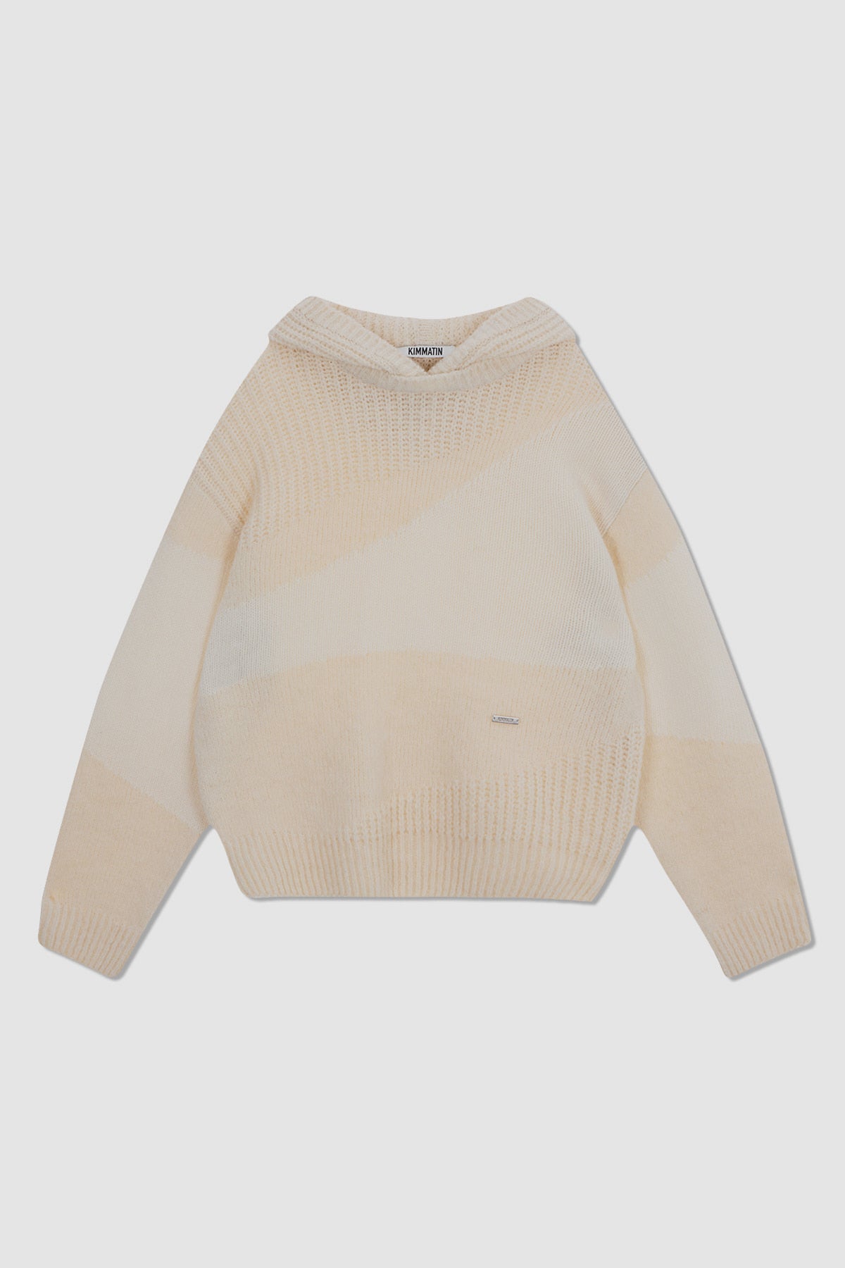 Matinkim Color Mix Unbalance Knit Hoody IN Ivory