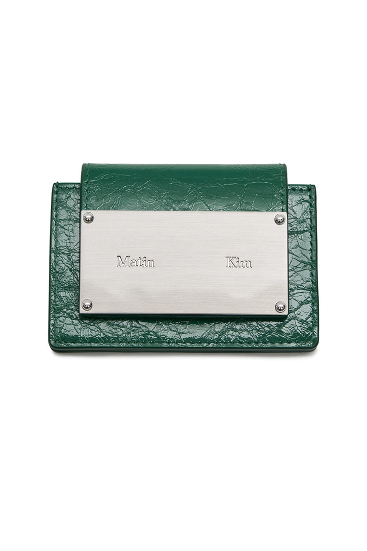 Matinkim Glazed Accordion Wallet IN Green