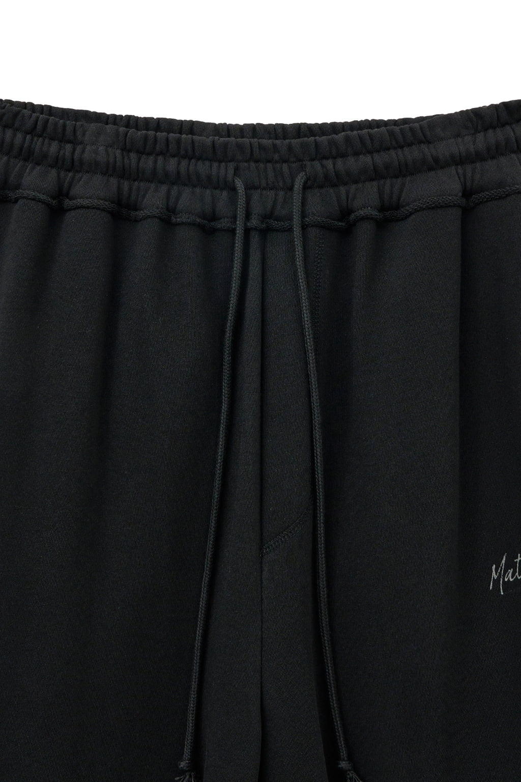[matinkim] DRAWSTRING POINT SWEATPANTS IN BLACK