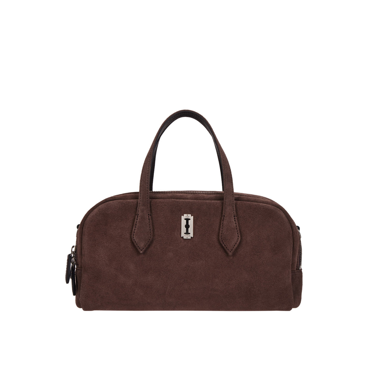 Vunque Halfmoon Two Block Suede Tote S Rum Brown