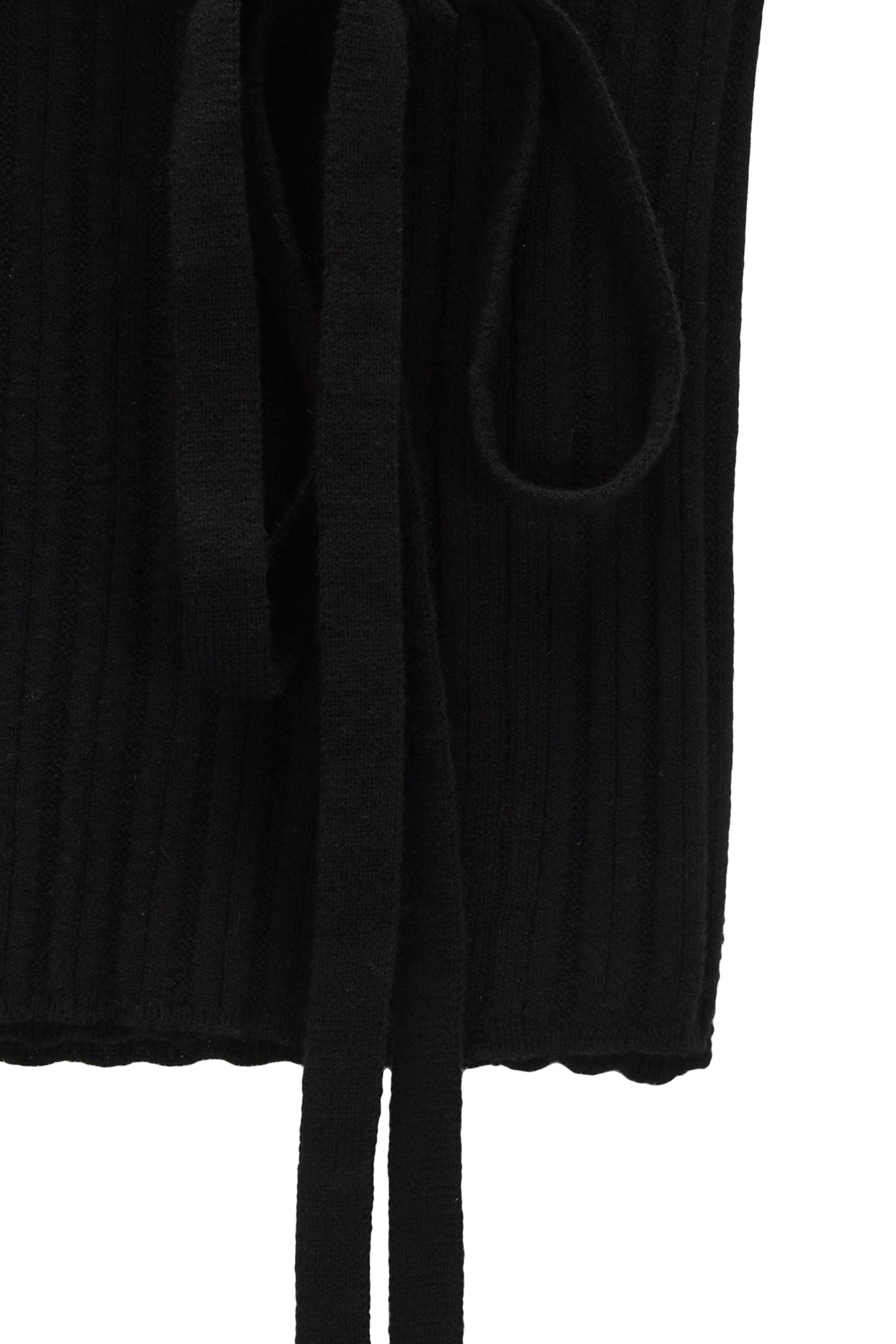 [matinkim] LAYERED KNIT STRING WRAP SKIRT IN BLACK