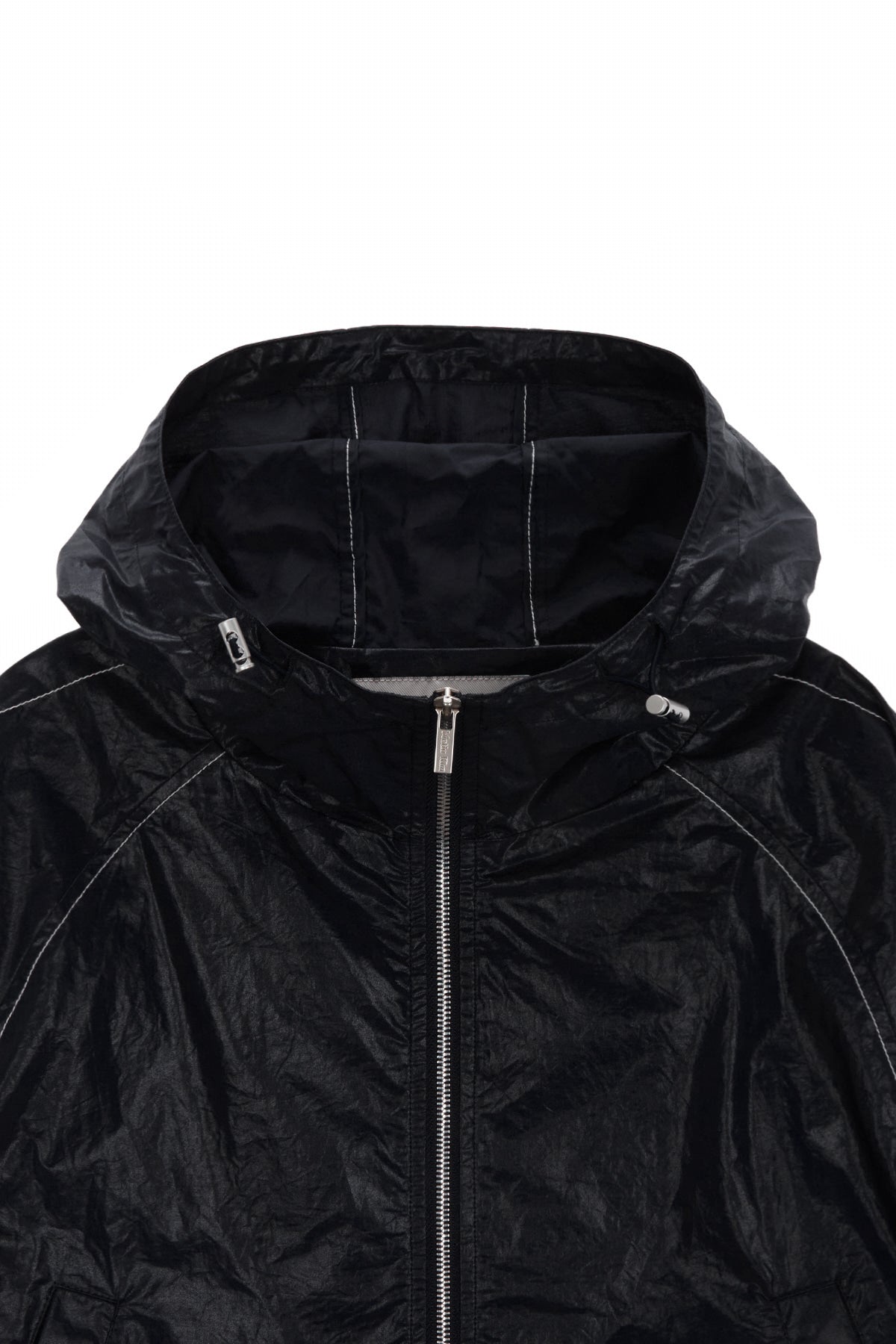 [matinkim] MATIN CROP HOODY COATING JUMPER IN BLACK