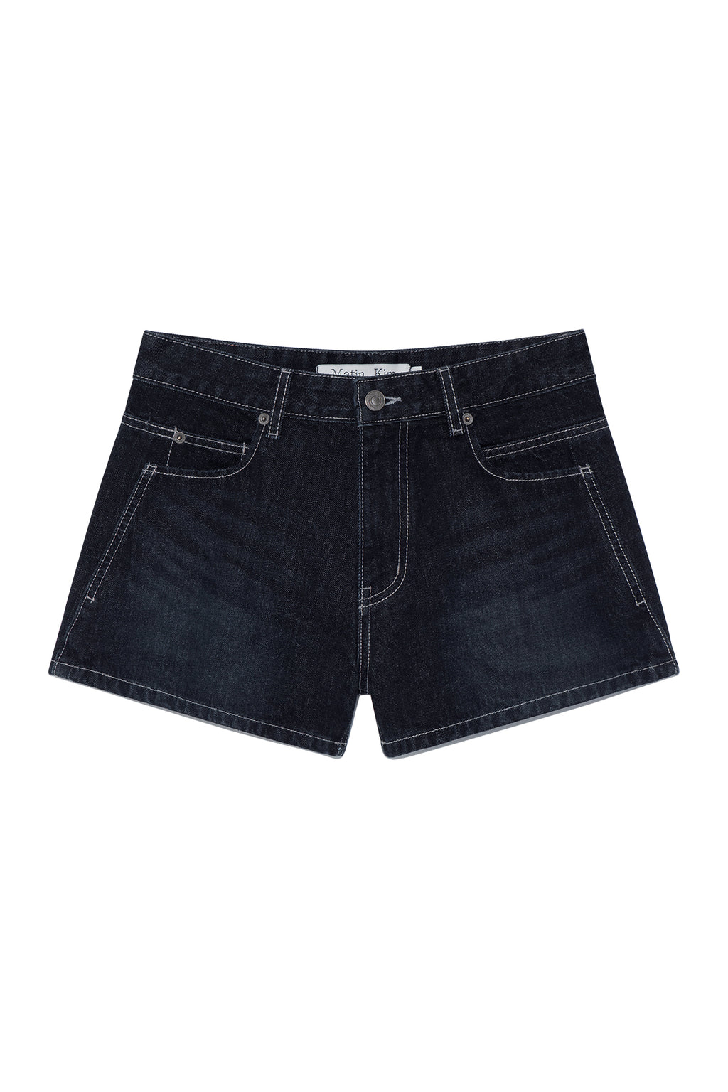 Matinkim Stitch Point Denim Shorts IN Black