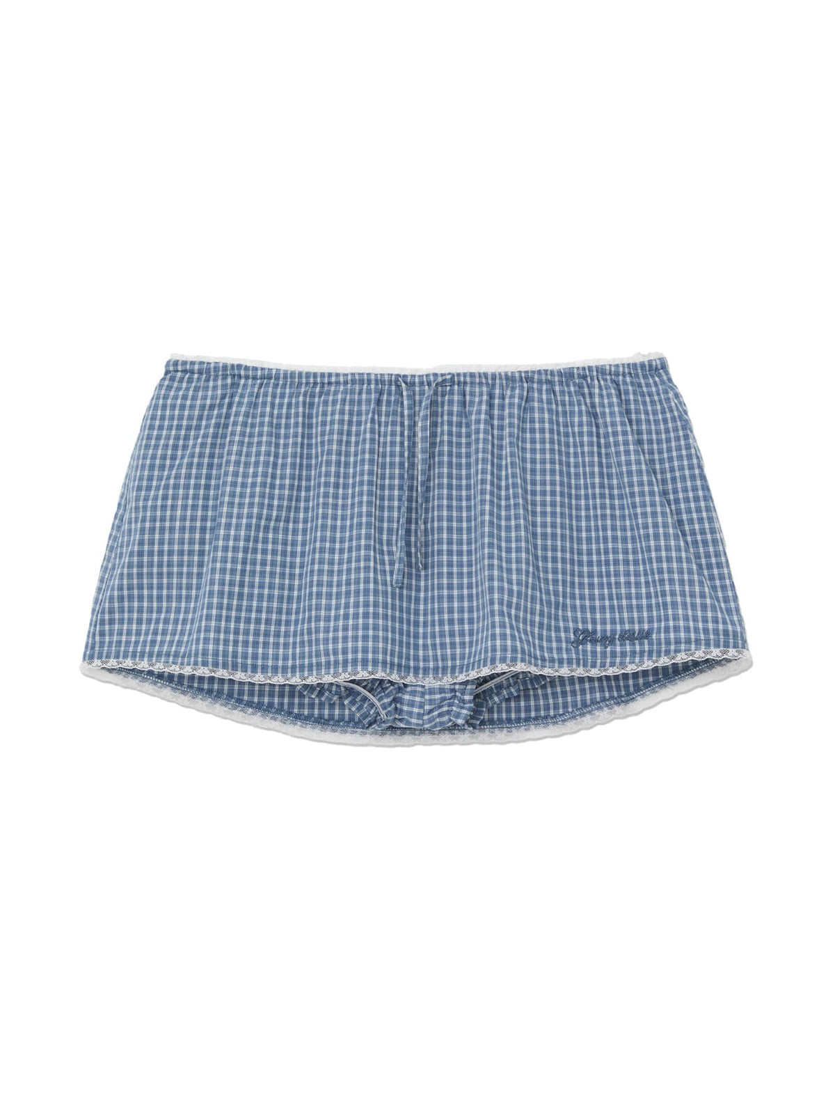 GLOWNY G Classic Lace-Up Mini Skirt (Blue)