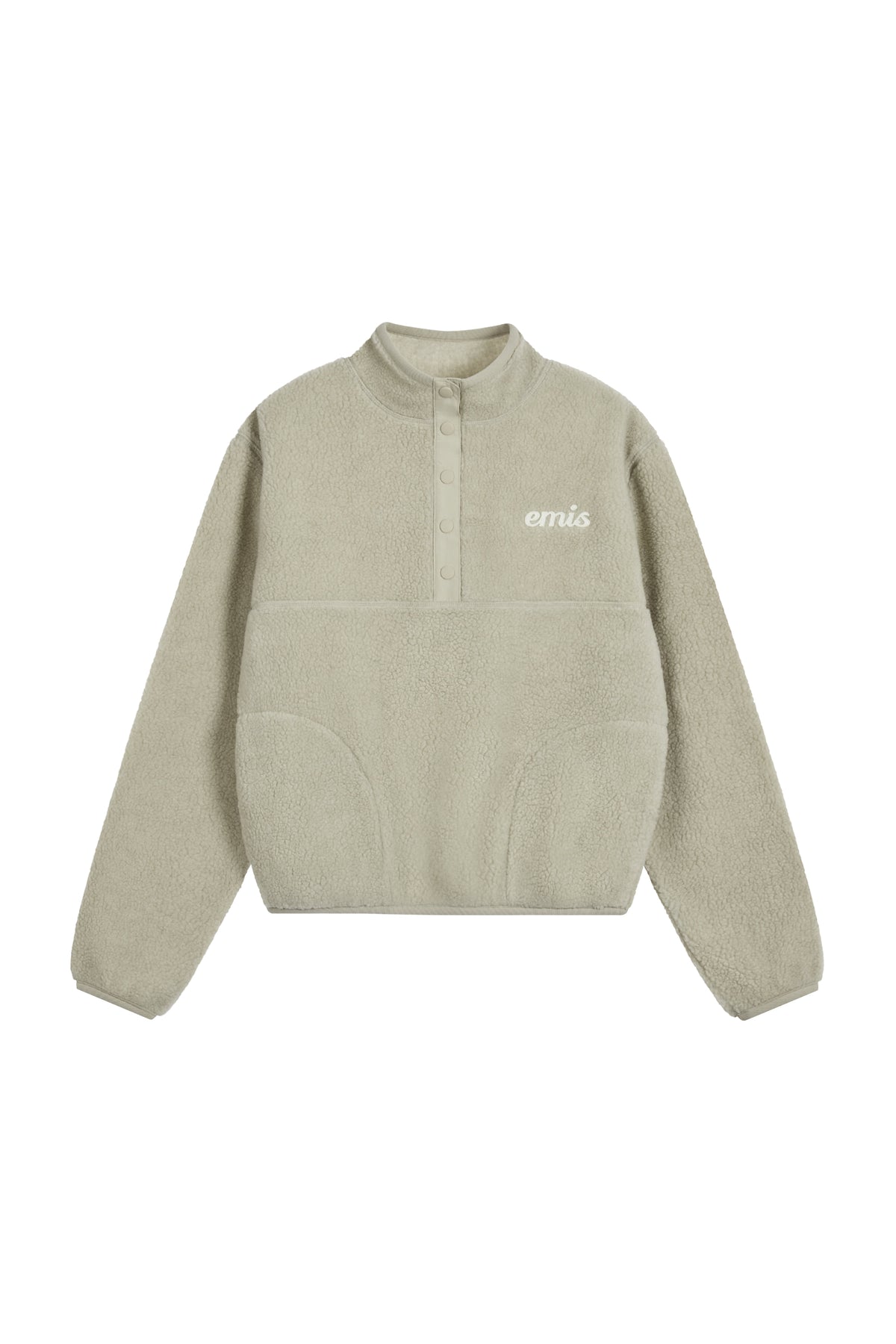 EMIS Half Neck Fleece Top-Beige