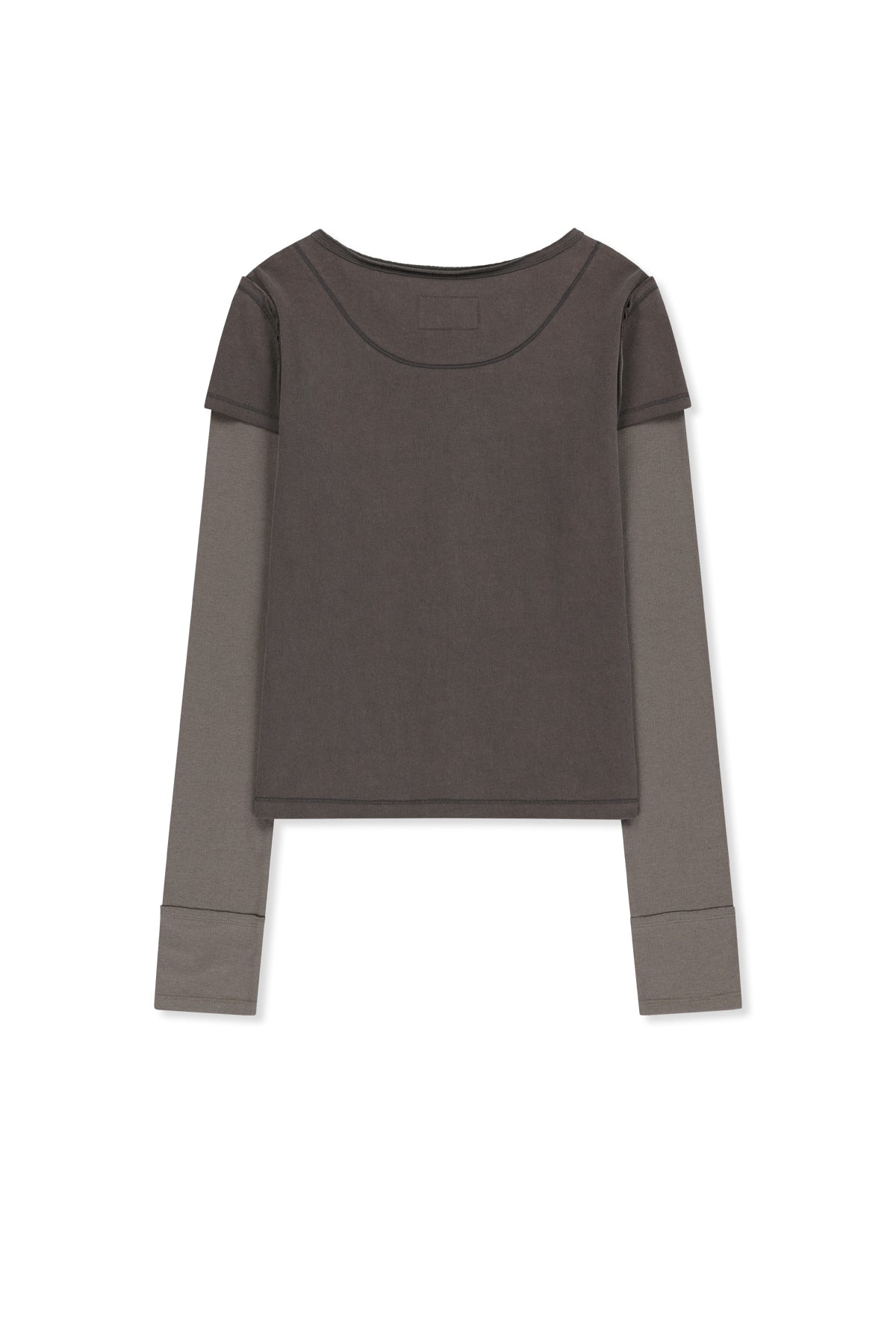 Matinkim Faded Color Block Layered Button Top IN Cocoa