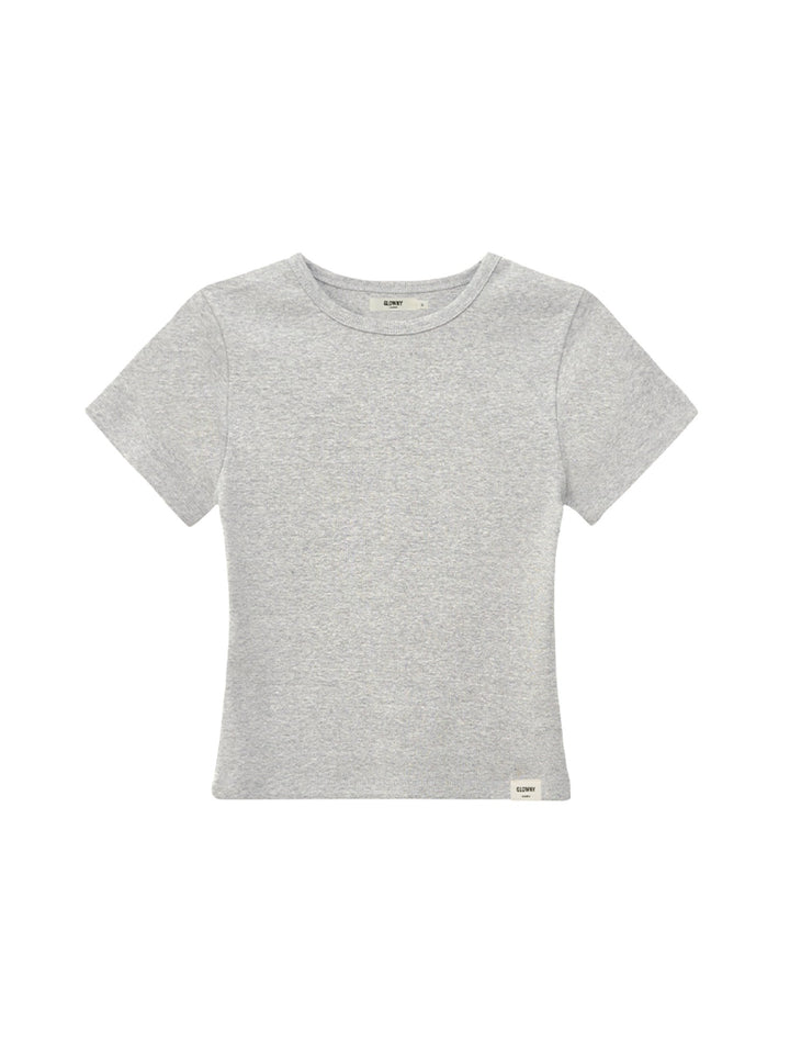 GLOWNY G Baby Tee (Melange Gray)